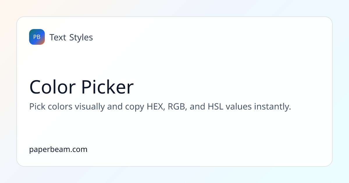 Color Picker | PaperBeam